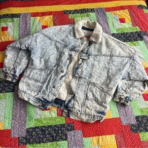 Acid Wash Sherpa Lined Jean Jacket